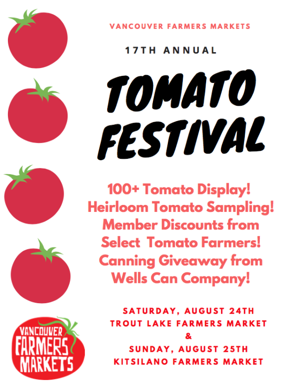 Join us for our 17th Annual Tomato Festival! « Vancouver Farmers Market